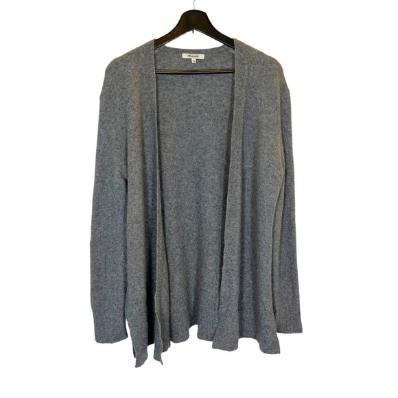 Madewell Walker Grey Merino Wool Alpaca Blend Open Front Cardigan Medium - Picture 1 of 8